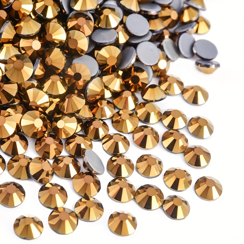 Sparkling Golden Rhinestones Hot-Fix for DIY Accessories